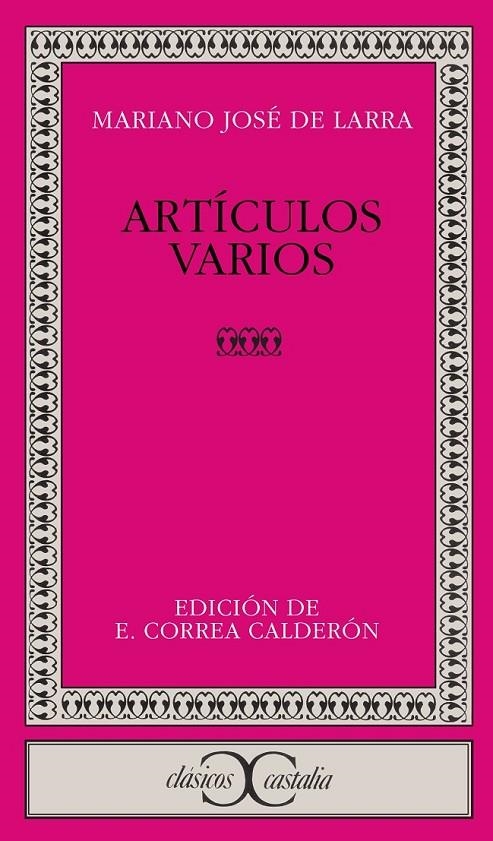 ARTICULOS VARIOS | 9788470392252 | LARRA, MARIANO JOSÉ DE