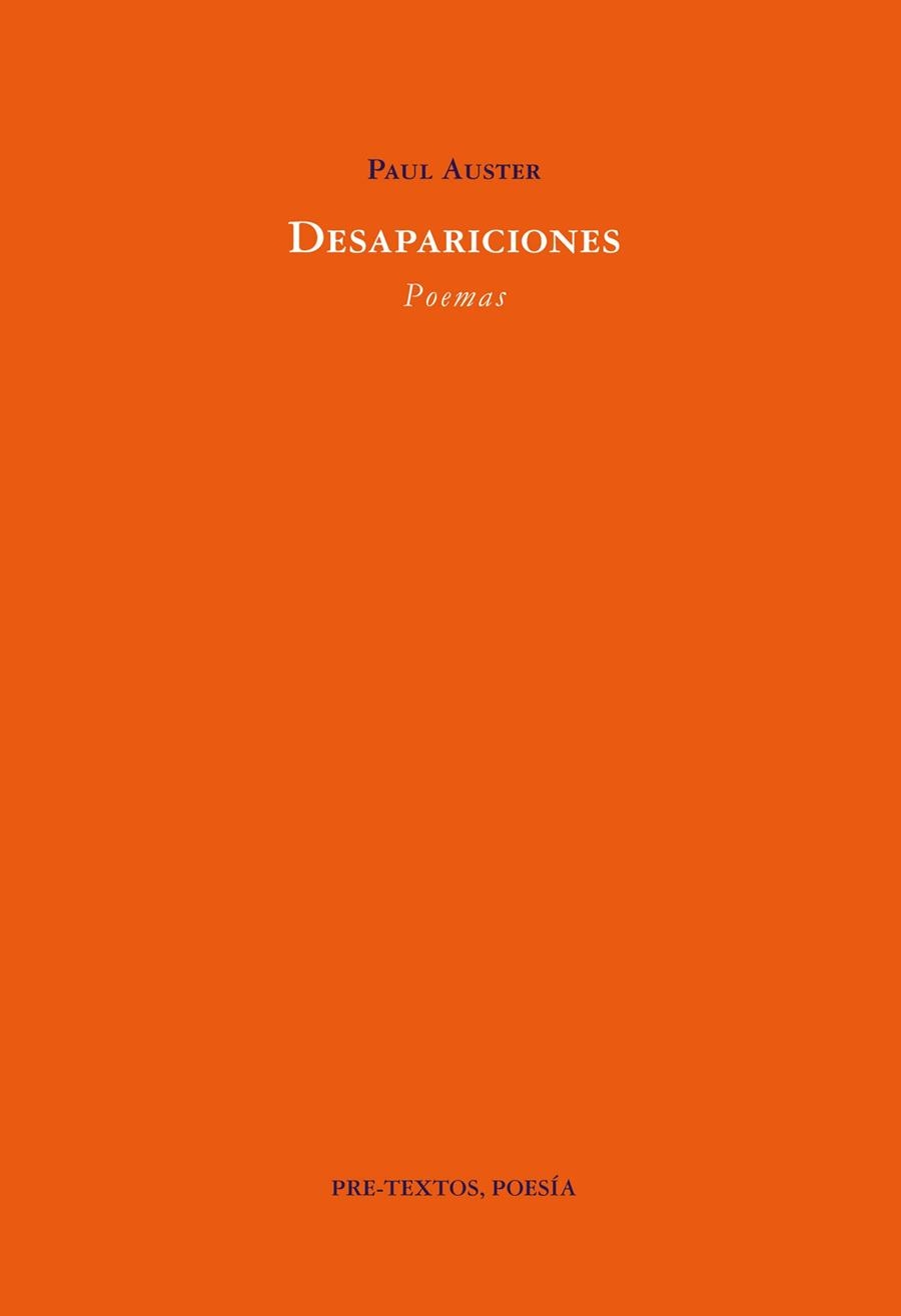 DESAPARICIONES : POEMAS | 9788481910858 | AUSTER, PAUL