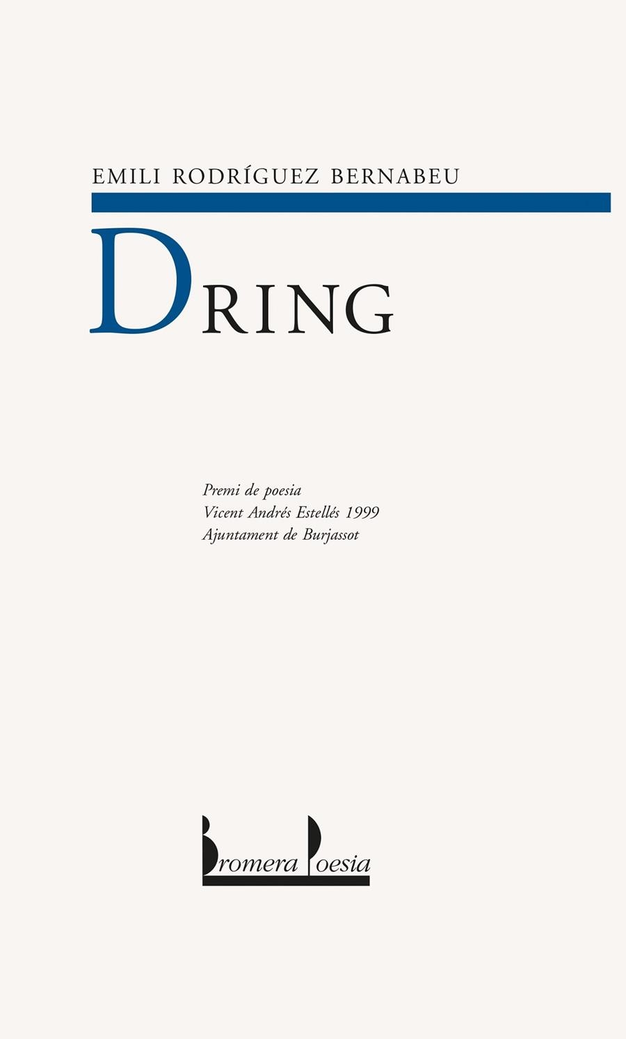 DRING | 9788476605646 | RODRIGUEZ BERNABEU, EMILI