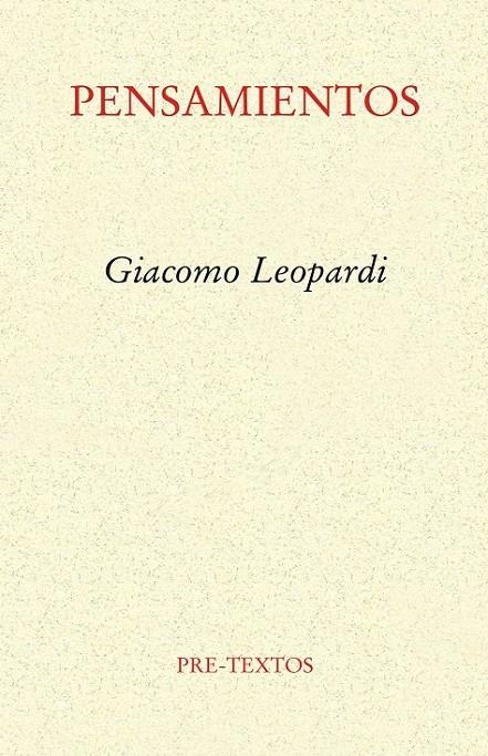 PENSAMIENTOS | 9788481911909 | LEOPARDI, GIACOMO